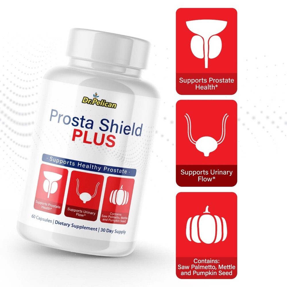 Prosta Shield Plus - Prostate Support- 3 Bottles- 180 Capsules