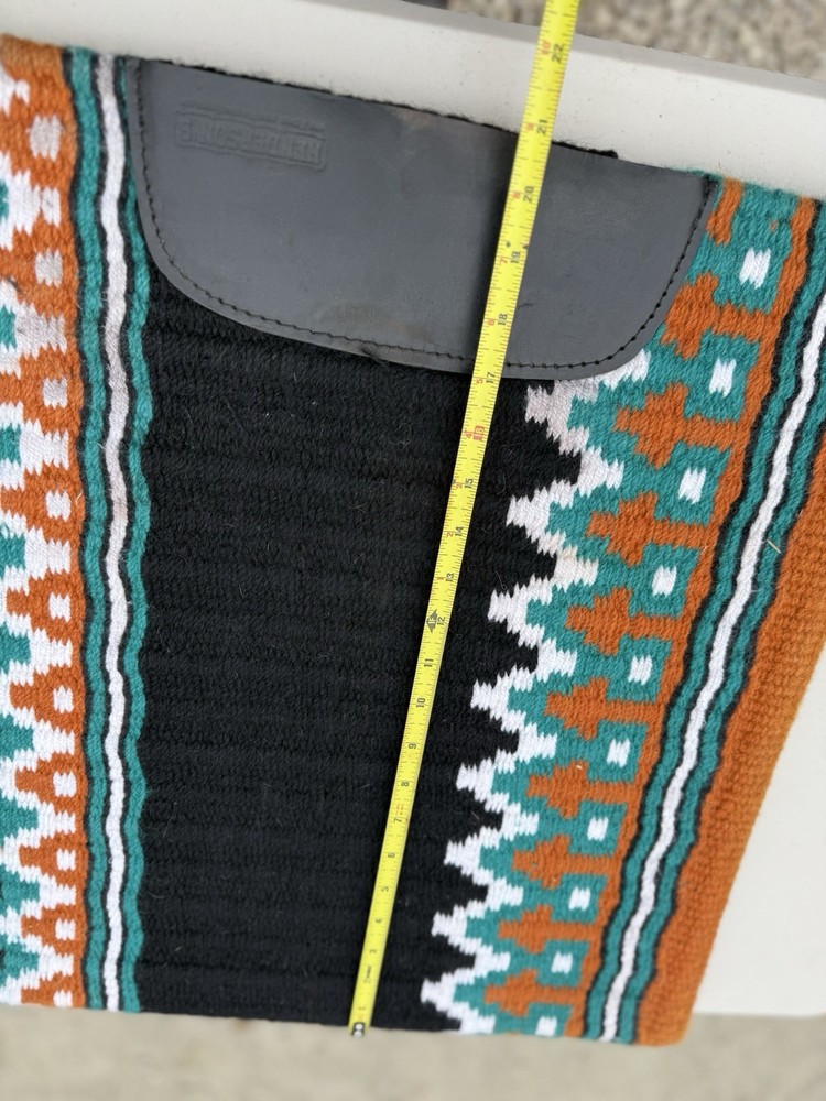 Western Show Saddle Pad Orange Teal