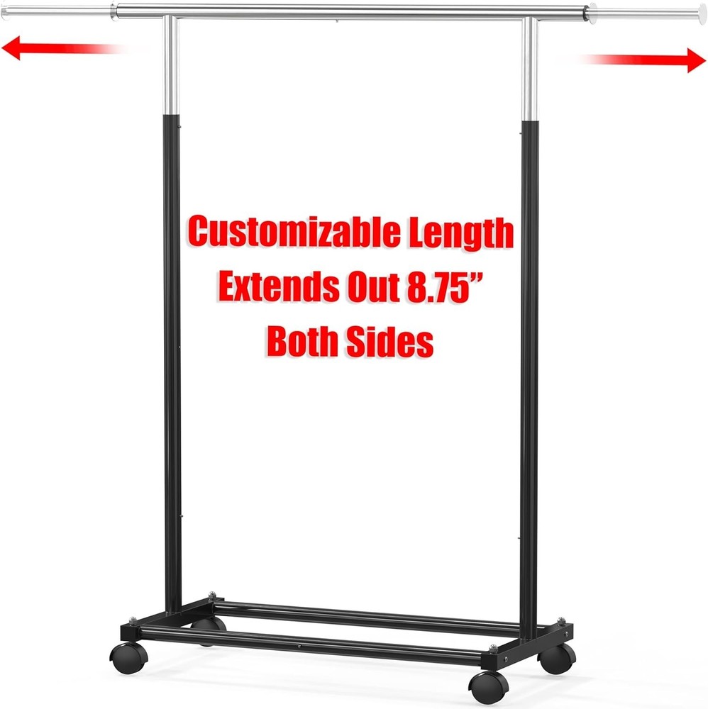 Standard Rod Garment Rack, Black