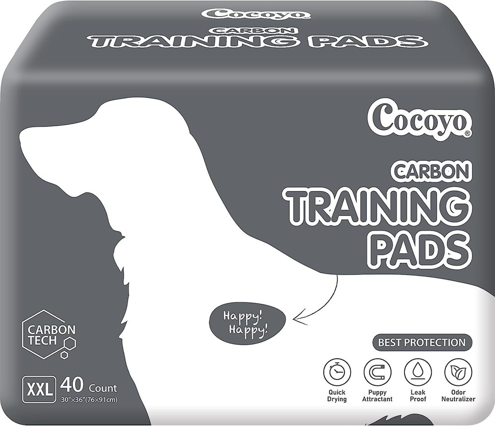 COCOYO Dog Training Pads Extra Large Size丨Carbon Absorb 30 x 36 in, Black
