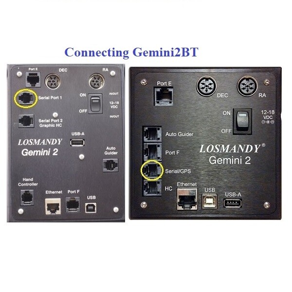 Gemini2BT - Bluetooth adapter for wireless control telescopes Losmandy Gemini 2