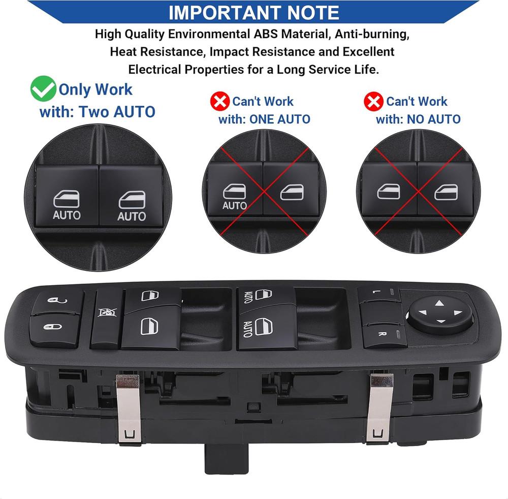 Power Window Switch Button Front Left Driver Side Compatible with Dodge Grand Ca