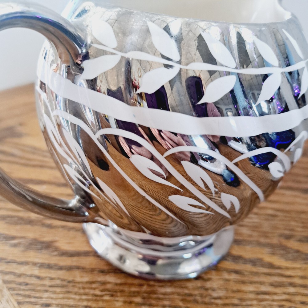Sadler Large Creamer Silver & White Design