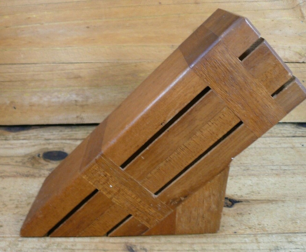 Vintage Wood 5 Knife Storage Block