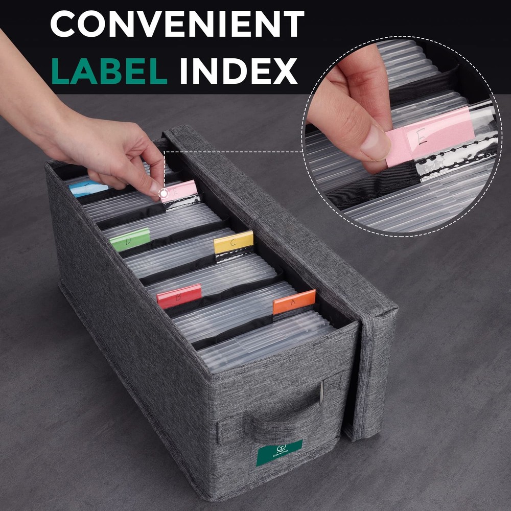 T WaveTree CD Storage Box with Lid Pack of 3, Practical CD-3 Pack, Grey