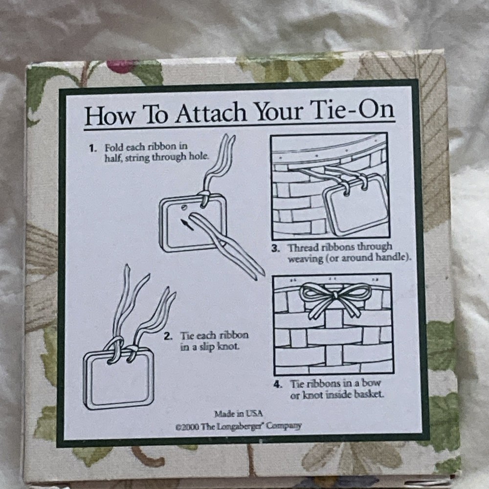 Longaberger RECIPES Tie-On BOTANICAL FIELDS ~ NIP