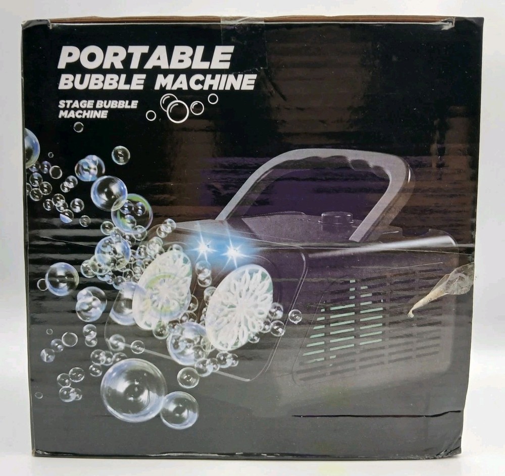 Automatic Portable Black Stage Bubble Machine Blower w/2 Fans