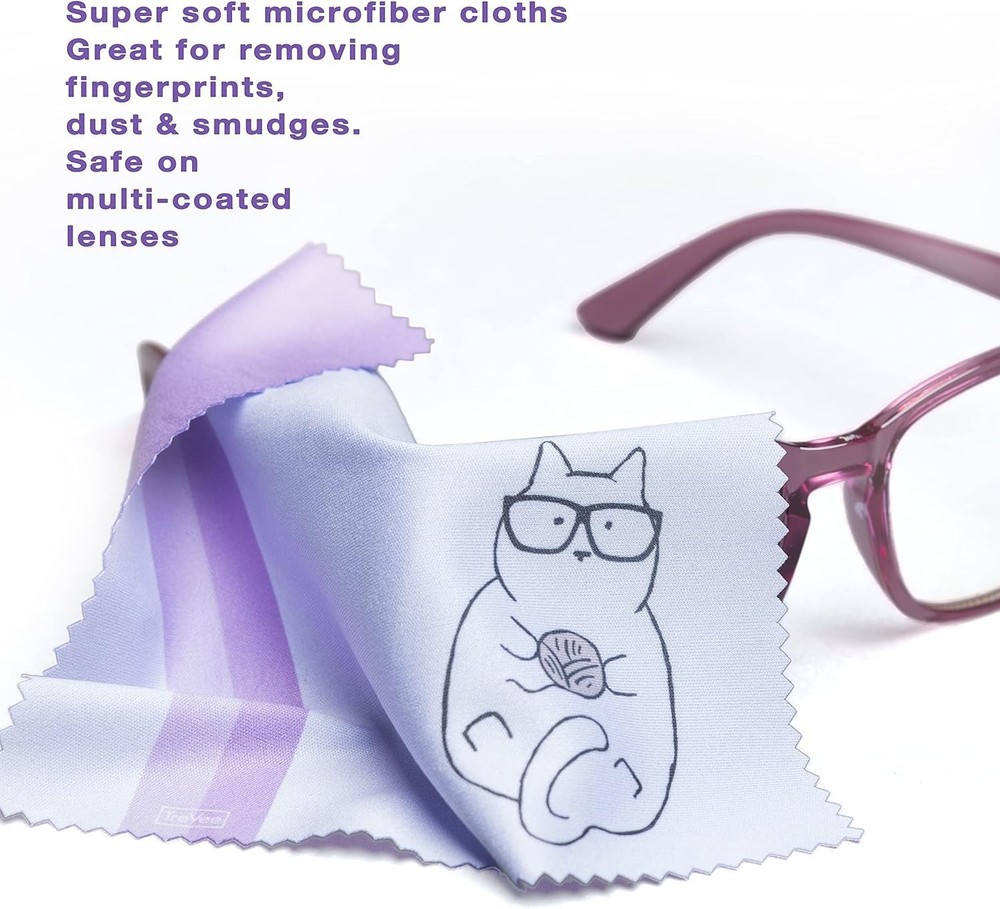 10 Pack Cute Kitty Cat Design Multicolor Microfiber Cleaning Cloths for Clean...