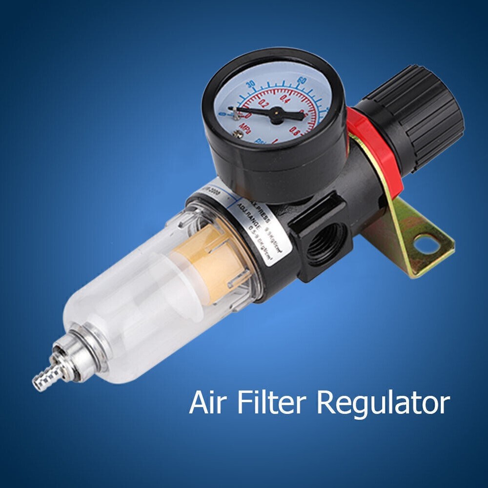 1/4" Air Compressor Filter Regulator Water Pressure Moisture Trap Separator