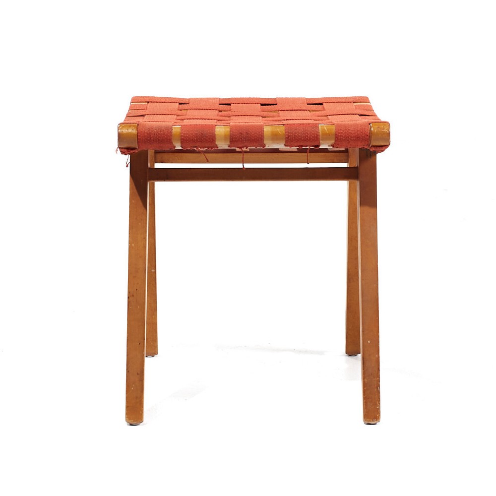 Jens Risom for Knoll Mid Century Strap Stool Ottoman