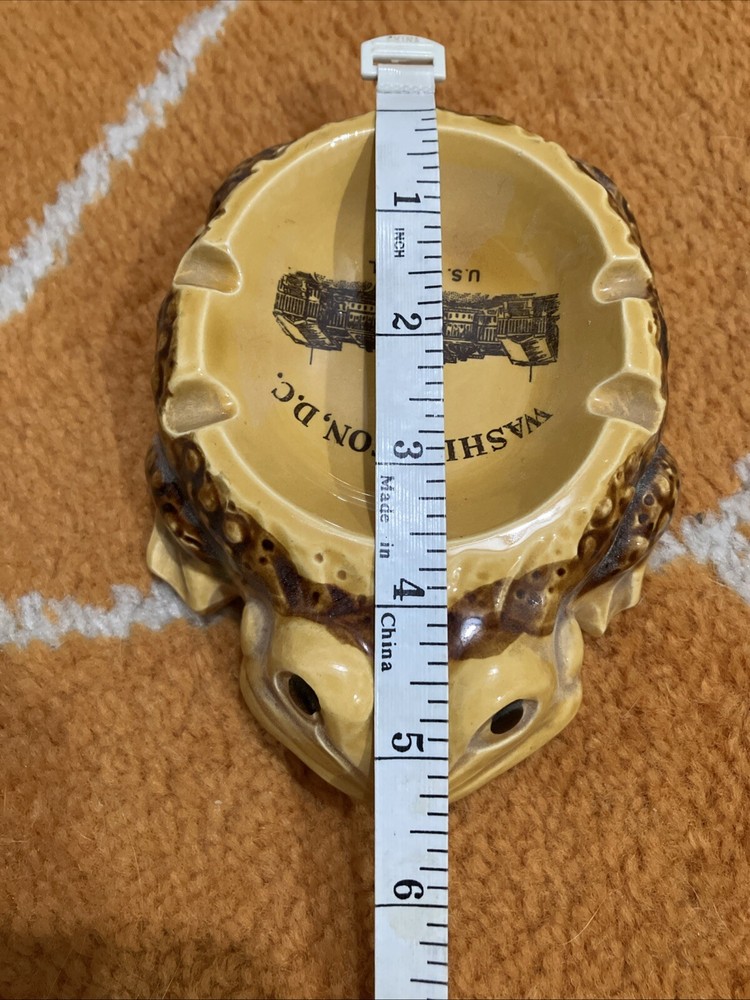 Vintage Brown Toad Ashtray Washington, D.C. Souvenir