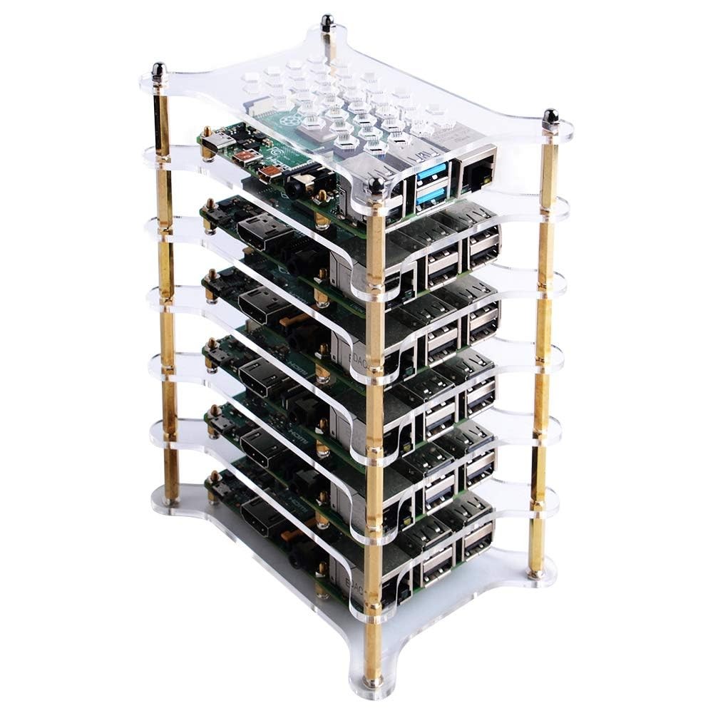 6 Layer Stackable Clear Acrylic Rack Case Heatsink Raspberry Pi 4 3 2