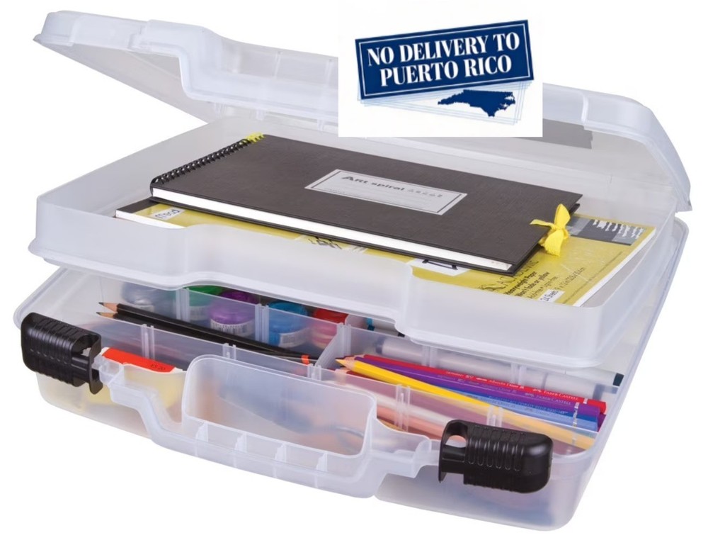 Quick View Craft Storage Case, 15" Deep Base, Divided With Lift-Out Compartment