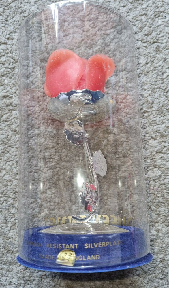 Silver Plated Queen Anne Rose Candlestick