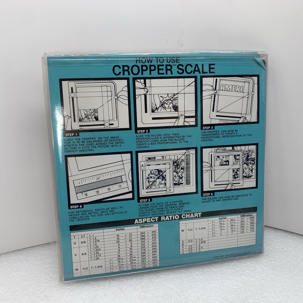 Vintage 1988 Cropper Scale Tool Measuring Guide, North Light