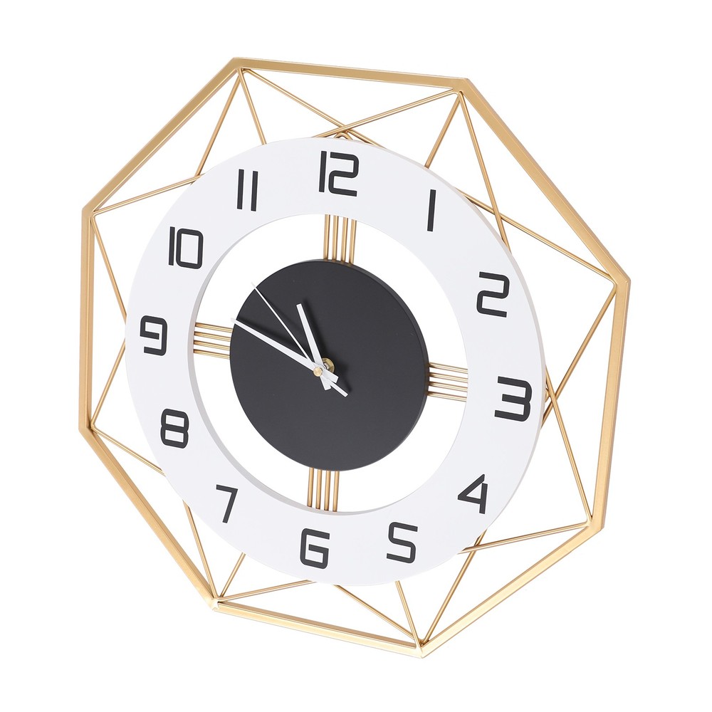 Modern Octagonal Wall Clock - Silent Battery Operated, Easy to Install