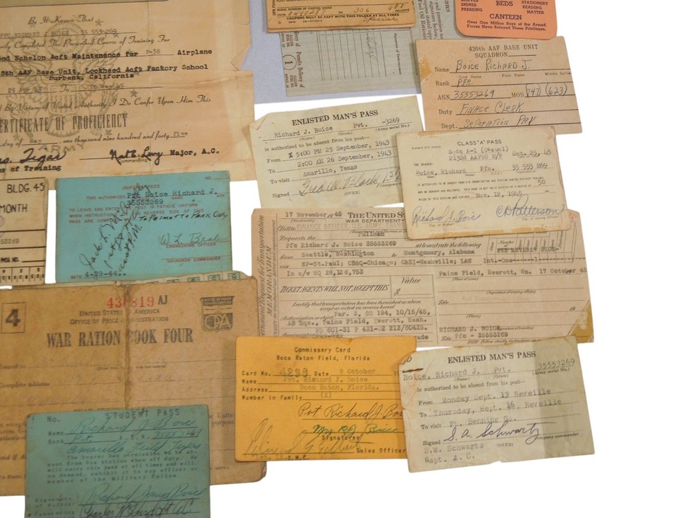 WWII US Army Air Force AAF Certificate Document Photo Group DR21
