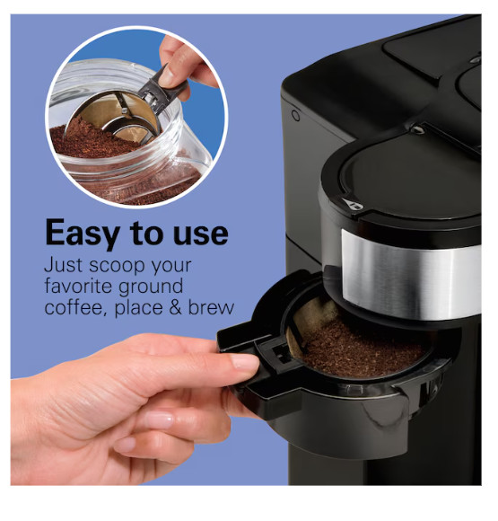 Hamilton Beach 2-Way Coffee Maker 12 Cup Single Serve Programmable Black