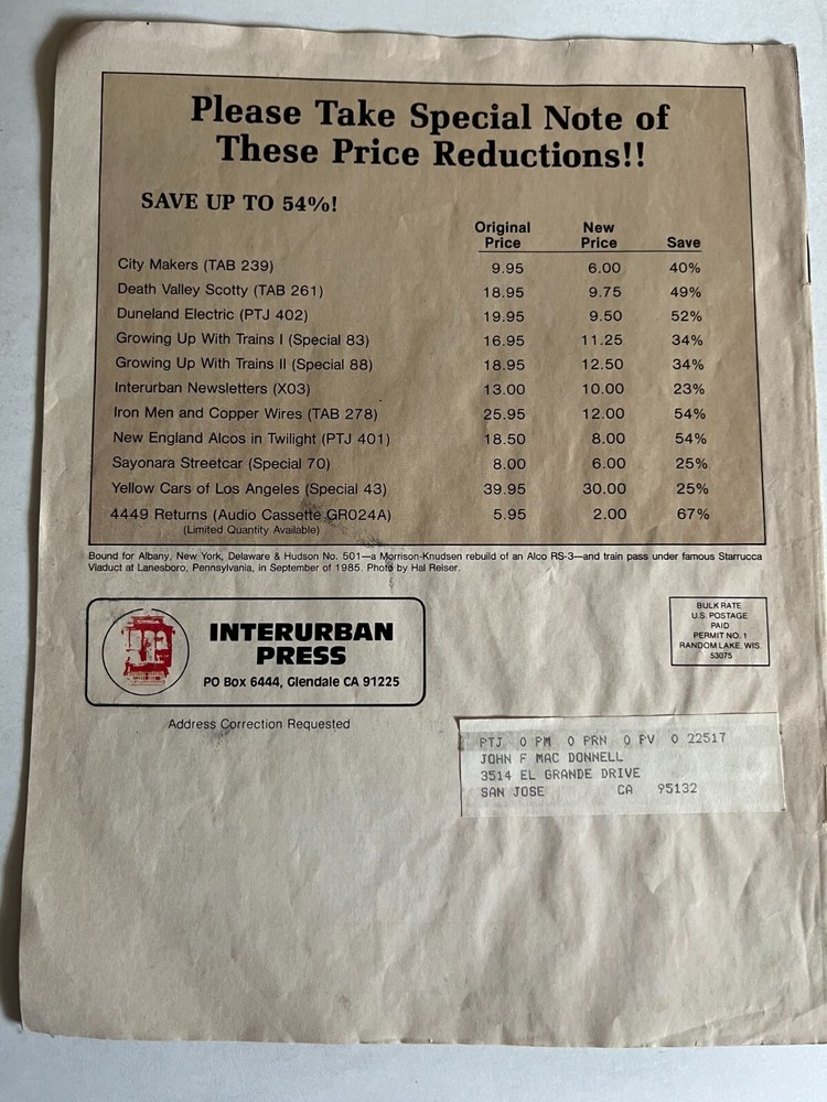 Interurban Press - Summer 1989