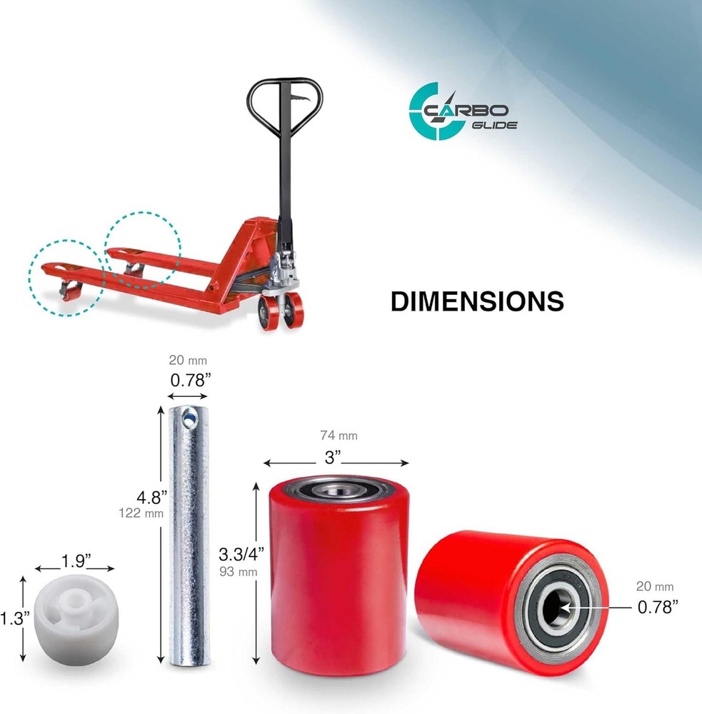 Durable Replacement Wheels for Pallet Jack with Heavy-Duty Polyurethane Design