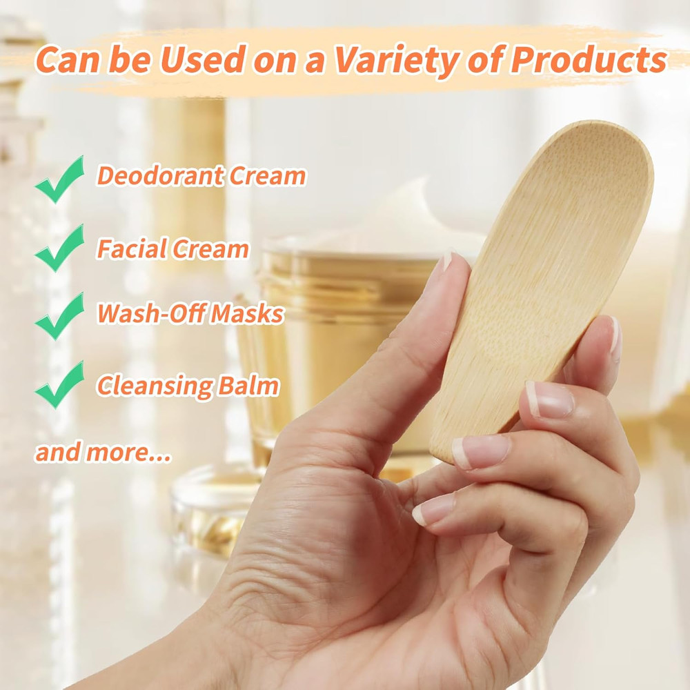 4PCS Deodorant Cream Applicators, Bamboo Multi-Functional Applicator for Deodora