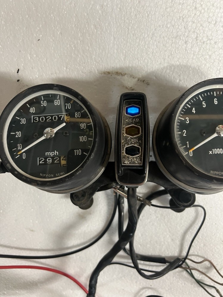 1973 Honda CB360 Gauge Cluster Speedometer Tach Indicator Tested