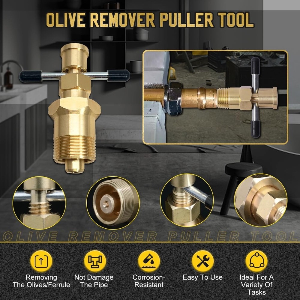 Olive Puller Tool Oil Pipe Ferrule Remover Rusty Corrosion Resistant Steel