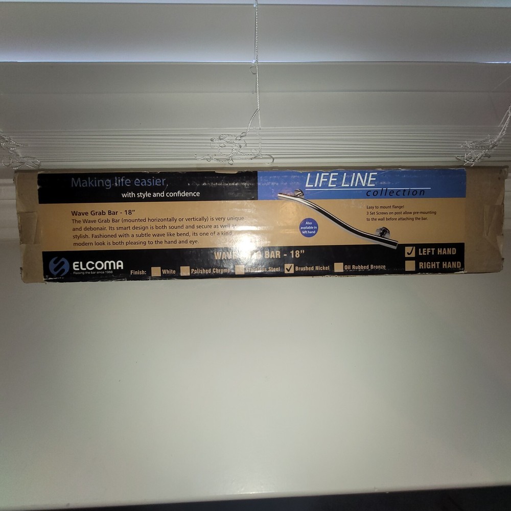 Elcoma Life Line Wave Grab Bar 18" LH