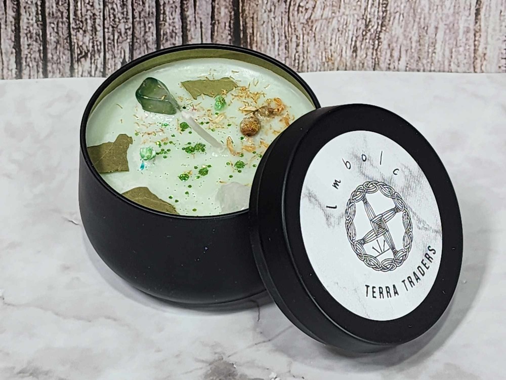 Imbolc Sabbat Container Candle