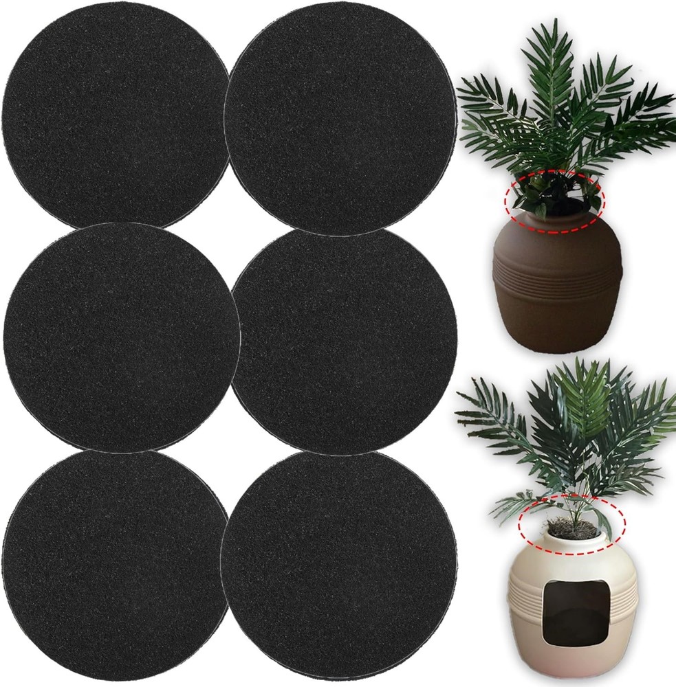 6Pcs Replacement Activated Charcoal Filters for Litter Box Carbon Premium Filter