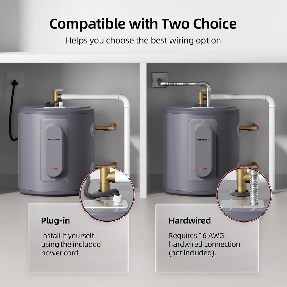 6 Gal Electric Mini Tank Water Heater 1500W Compact Storage for Under Sink, RV