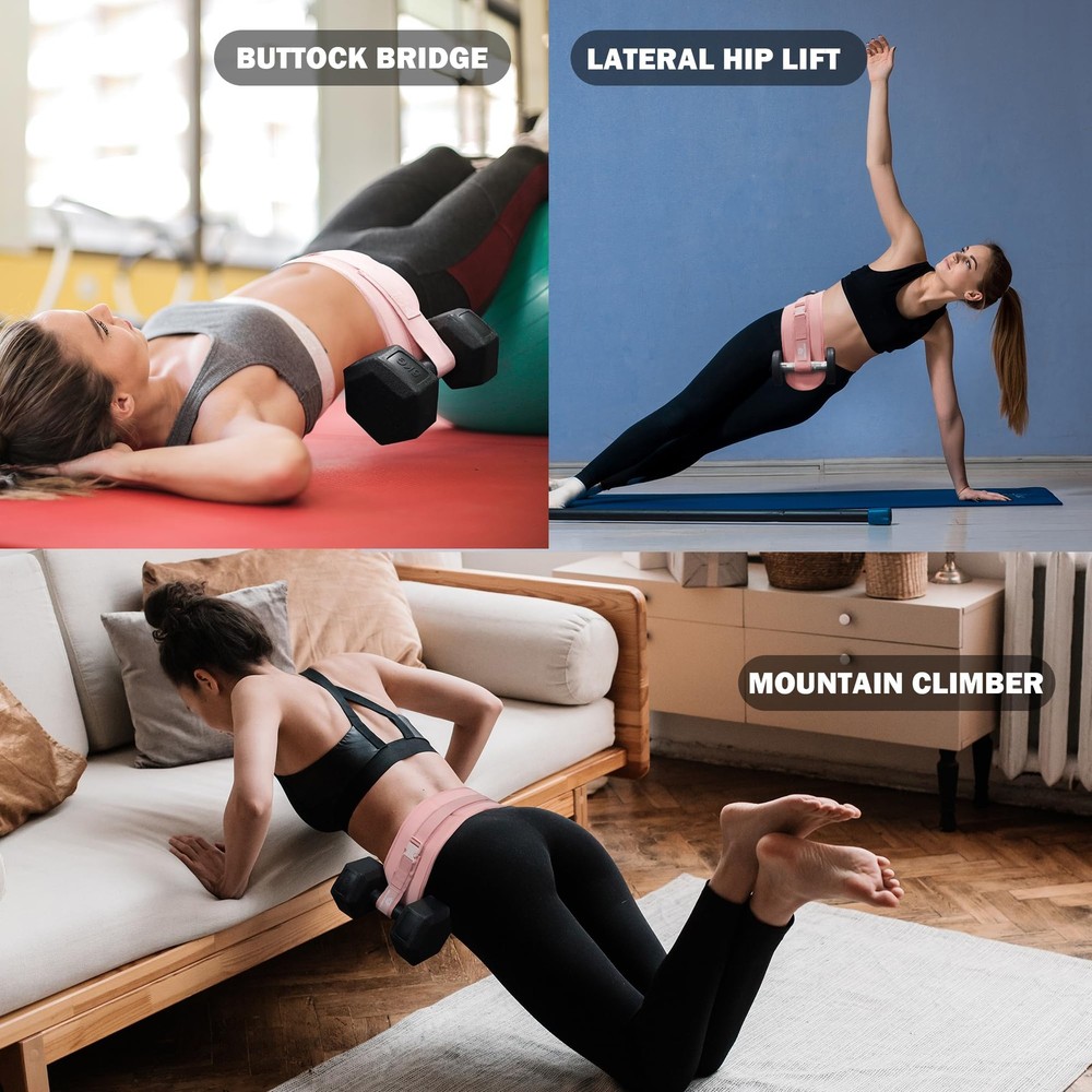 Hip Thrust Belt,Thickened Slip-Resistant Padding, Glute Bridge Weight Belt fo...