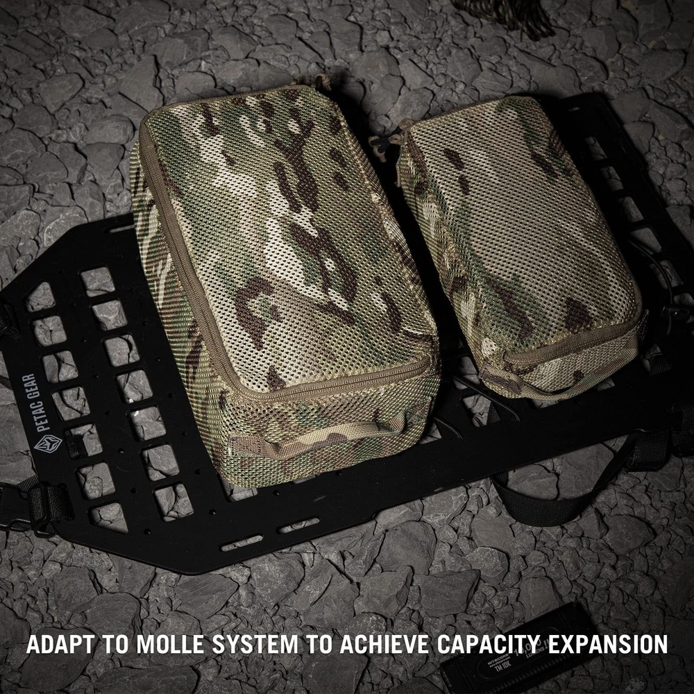 PETAC GEAR 3 PCS Tactical Modular Packing Cubes, Large Capacity Mesh Storage ...