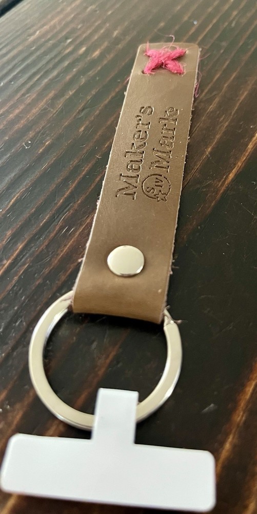 Maker’s Mark Bourbon Whiskey Leather Keychain Key Ring **NEW**