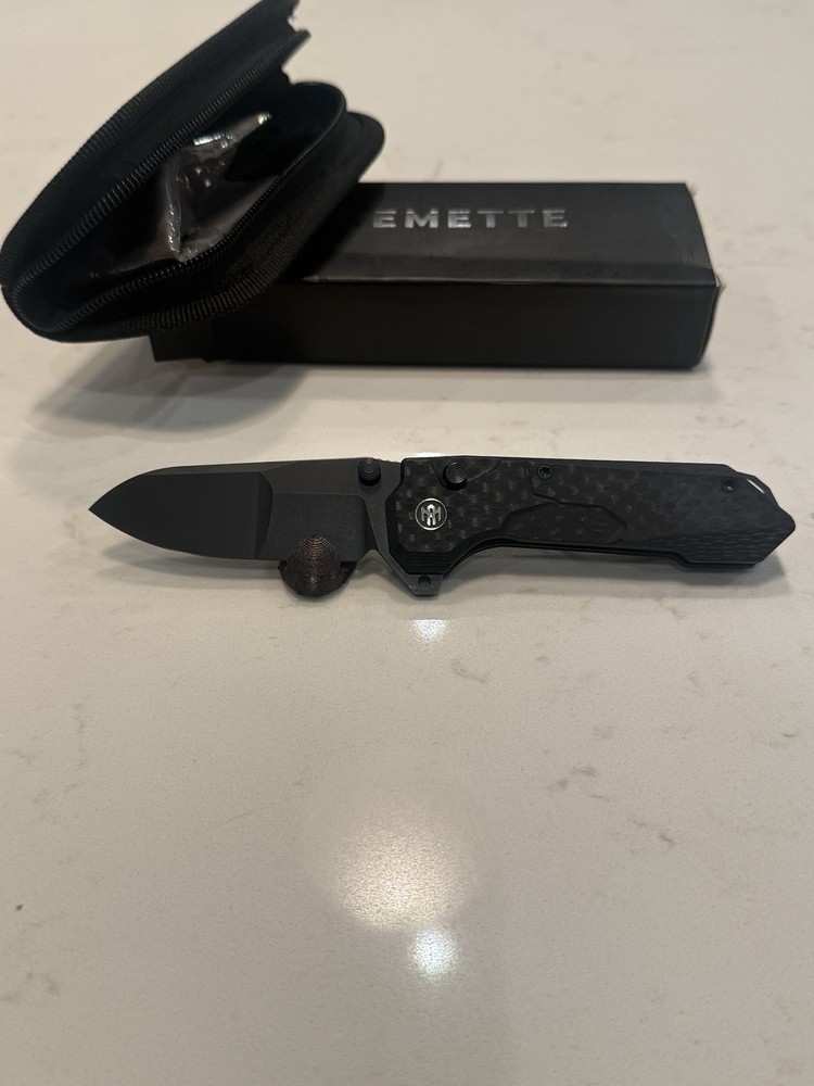 REMETTE RT-Cosmic Button + Liner Lock Knife Milled Black