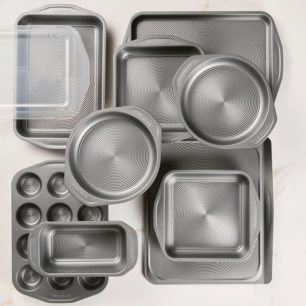 Total Nonstick Bakeware Set W/ Nonstick Bread Pan Cookie Sheet Baking Pan Baking