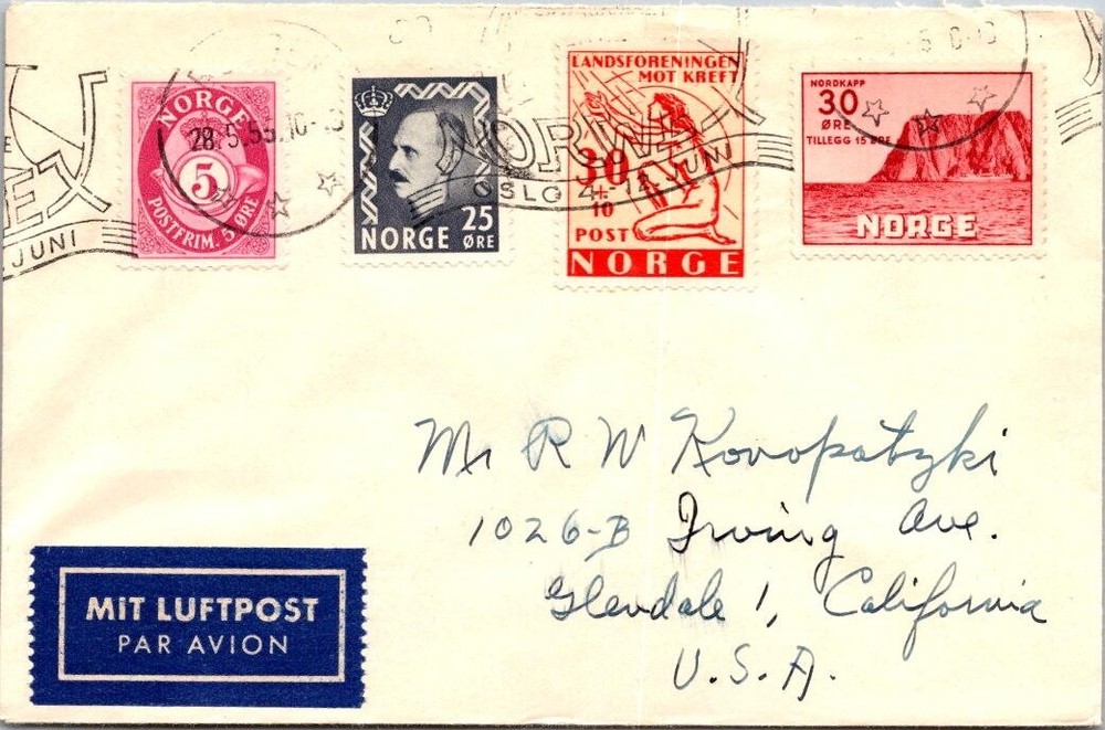 Norway 1955 Airmail - Oslo - J16088