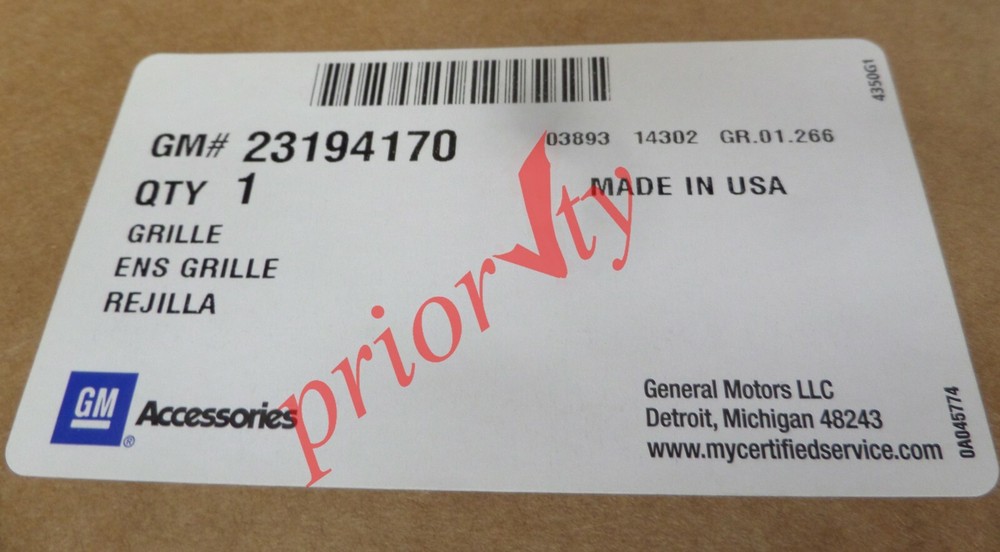 23194170 Front Grille Black Mesh Deep Ruby Metallic 2014-15 Chevrolet Silverado