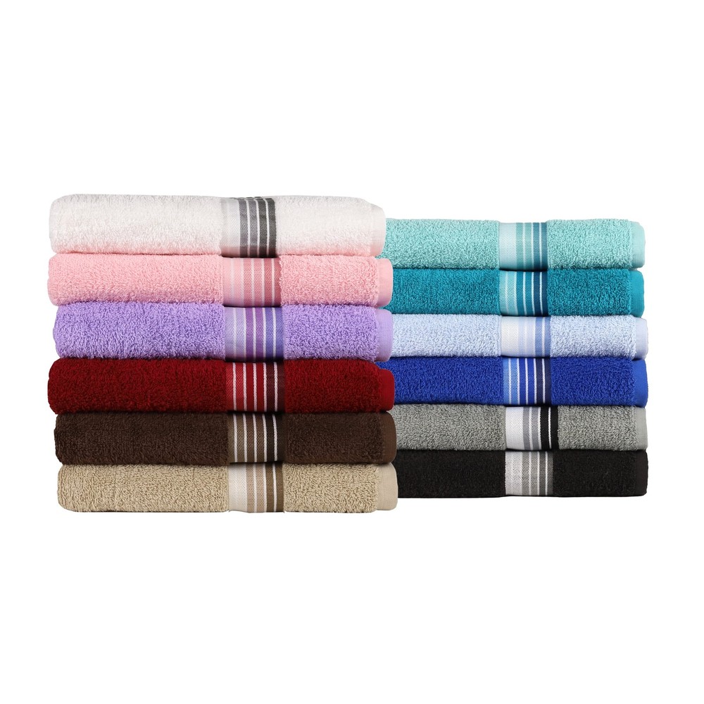Mainstays Basic Bath Towel, Soft 100% Cotton and Highly Absorbent Striped Bath T