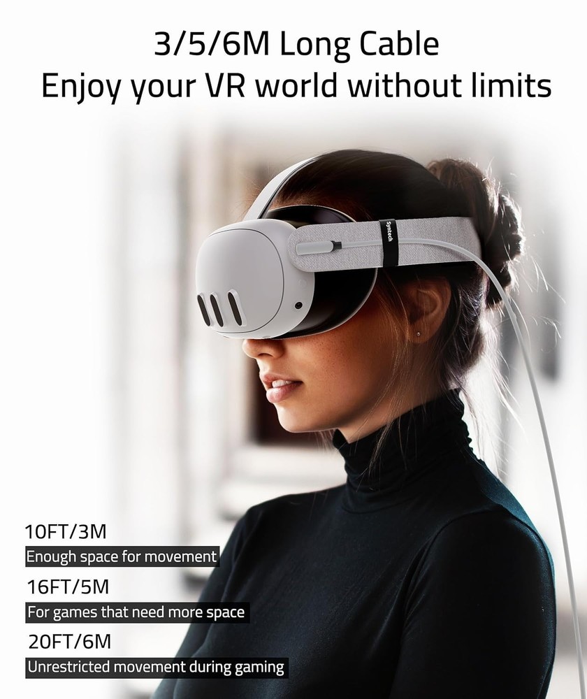 Ultimate 16FT VR Link Cable for Oculus Quest & Meta Devices - Durable and Fast
