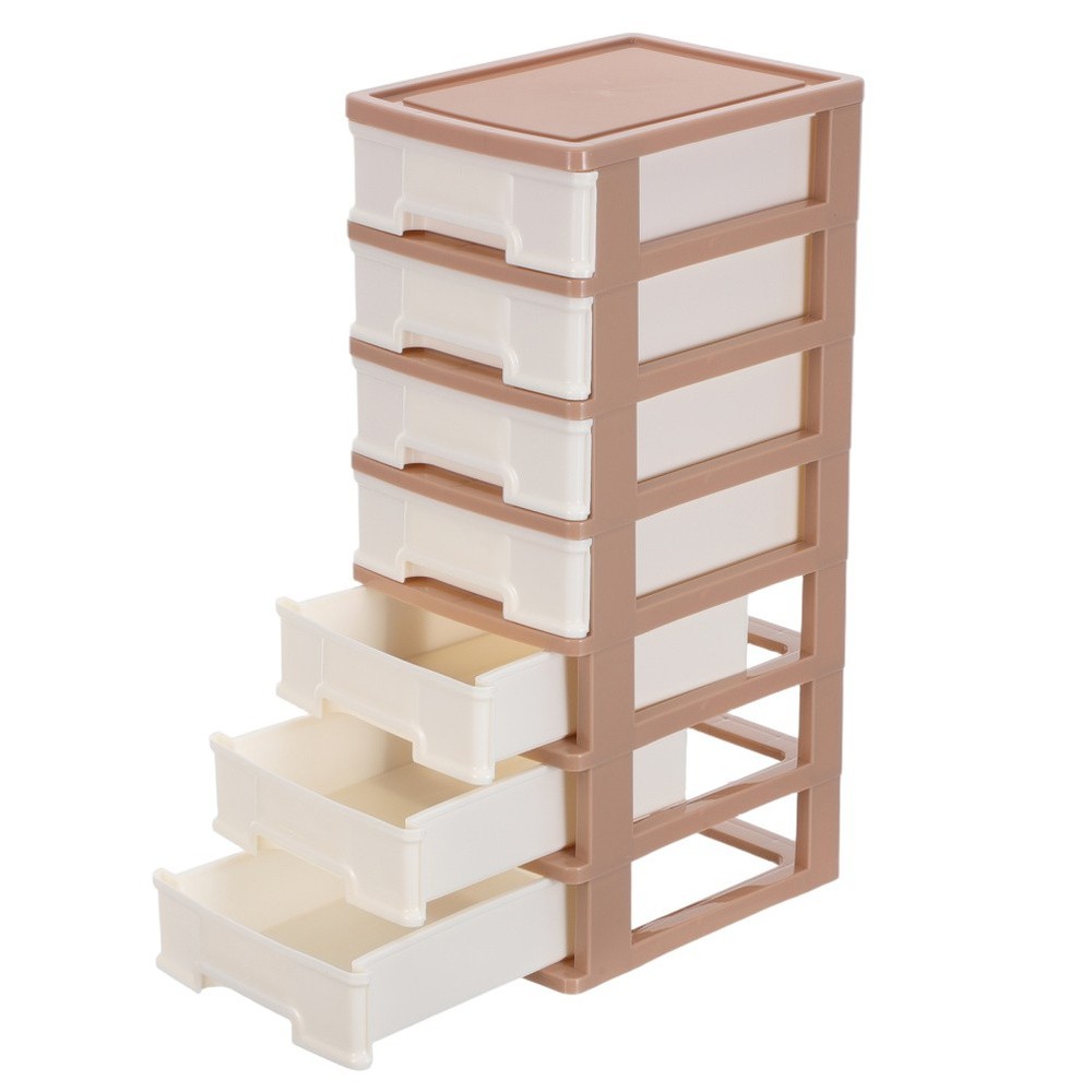 Desktop Storage Organizer with Drawers Plastic Cabinet Multi Layers