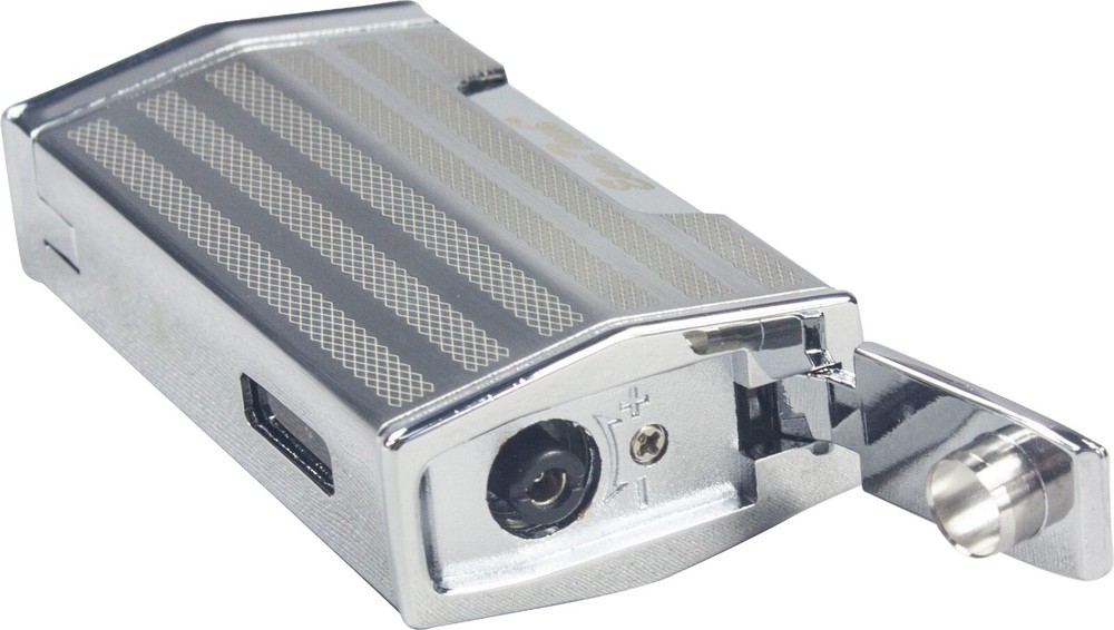 Ever Tech Quad Flame Cigar Torch Lighter with Cigar Punch Cutter Silver Gift BOX