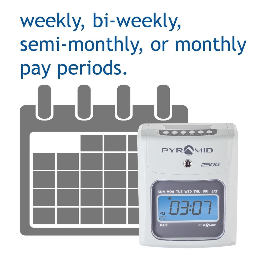Pyramid Time Systems 2500 Small Business Time Clock Bundle with 100 Time Card...