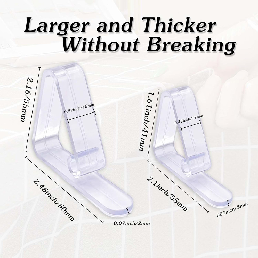 32 Upgraded Tablecloth Clips,Thicker Wider Clear Tablecloth Clips,Plastic Table