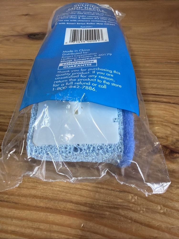 Smart Sense Cellulose Sponge Mop Refill With Scrubber Strip.