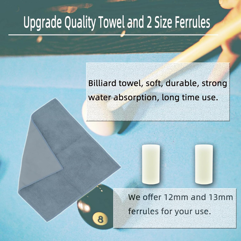 38PCS Pool Cue Tips Replacement Kit, 13Mm Pool Stick Tips Replacement Kit Billia