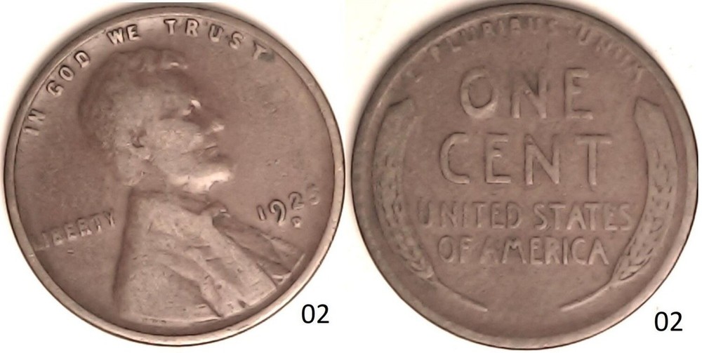 1925 D Lincoln Wheat Cent Rotated Dies - ERROR