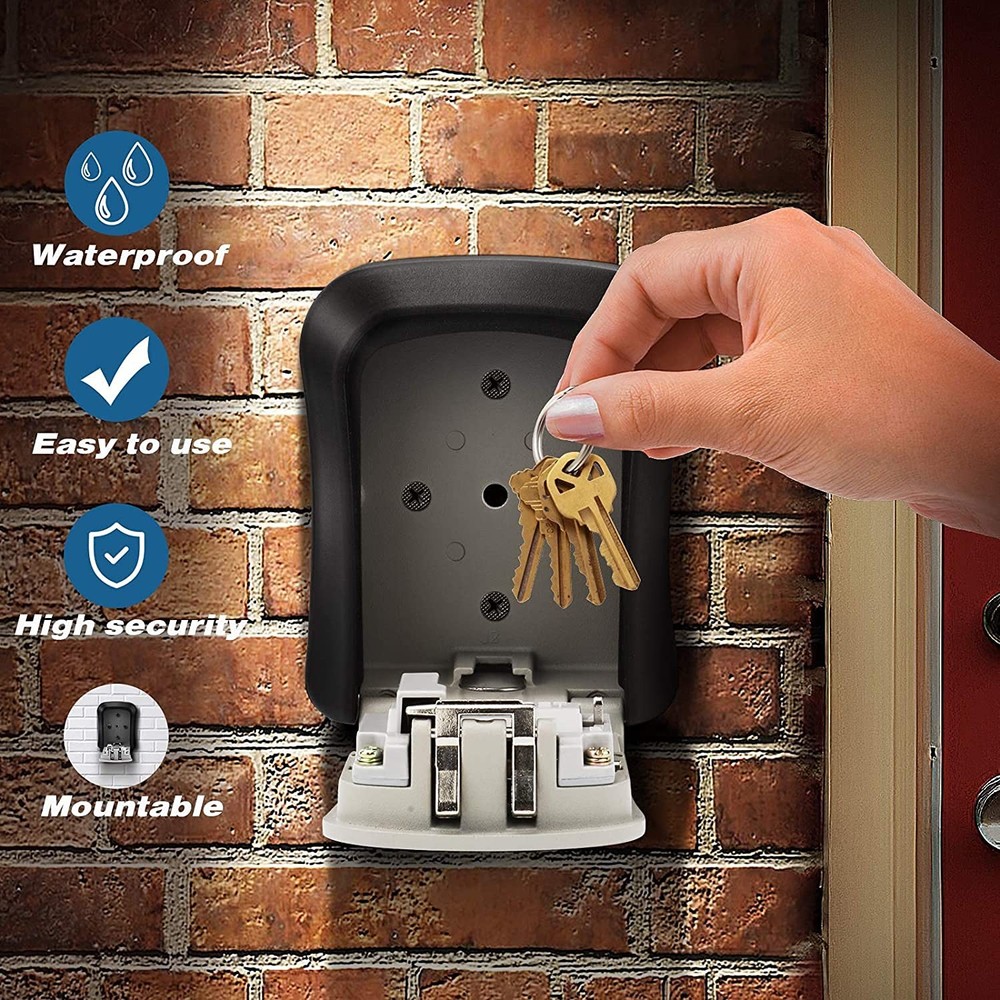 2 Pack Key Lock Box, Combination Lock Box Wall Mounted Waterproof Key Storage...