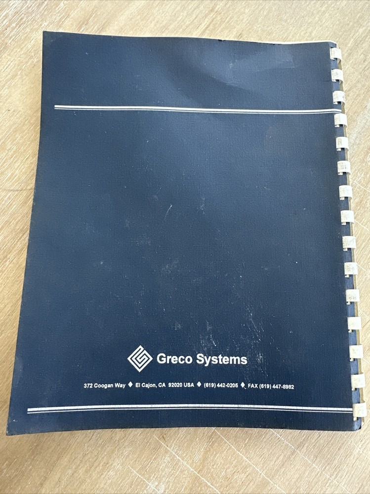 Greco Systems CNC Minifile Operator's Manual