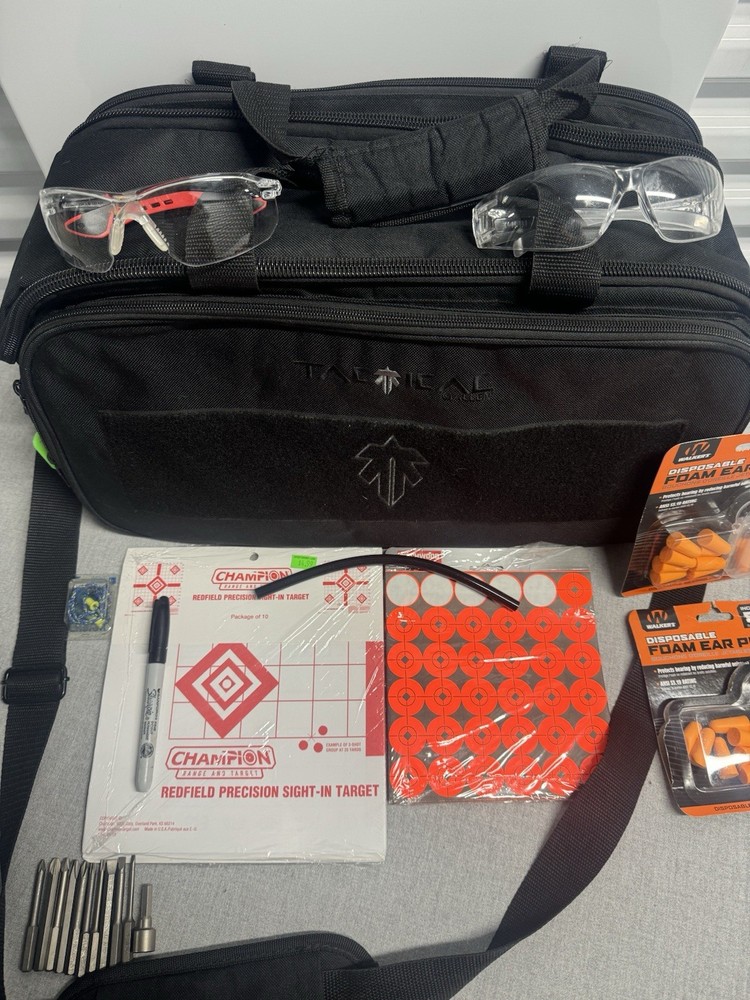 TACTICAL Gun Range Bag + Various Range Equipment Unknown Tools